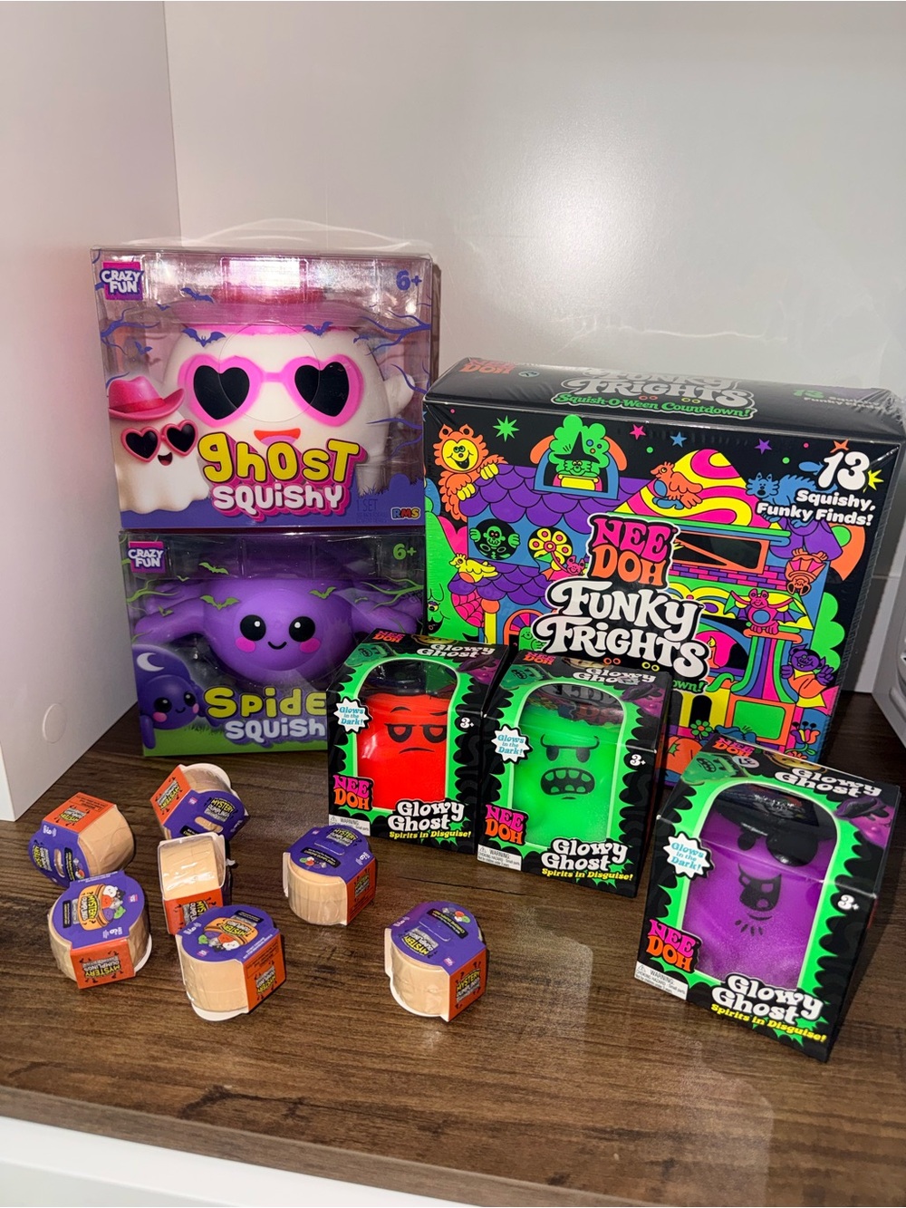 Nee Doh Funky Frights Crazy fun Ghost & Spider RMS Squishy Squeeze Toy 13  Lot